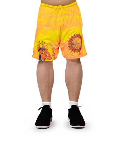 Chinatown Market Unholy Jumper Mesh Shorts in Orange